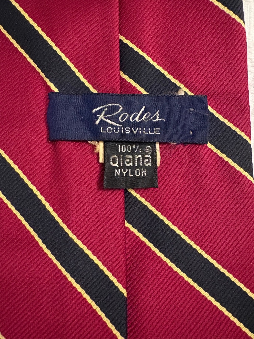 Vintage 1970s Rodes Louisville Regimental Striped Tie 4" Wide Qiana Nylon